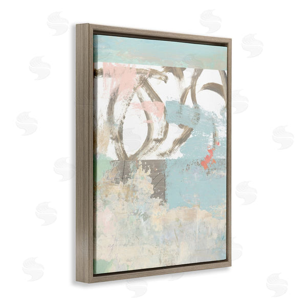 Stupell Industries Suzanne Nicoll | Messy Blue Paintbrush Strokes Over Abstract Shapes Wall Art