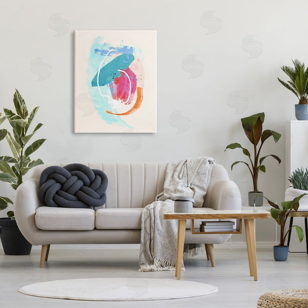 Stupell Industries Suzanne Nicoll | Modern Blue Pink Shapes Wall Art