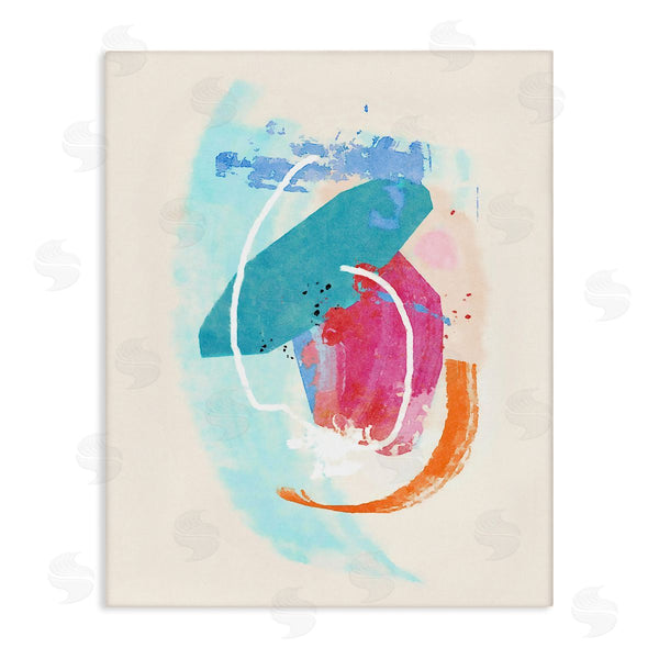 stupell industries Suzanne Nicoll | Modern Blue Pink Shapes Wall Art