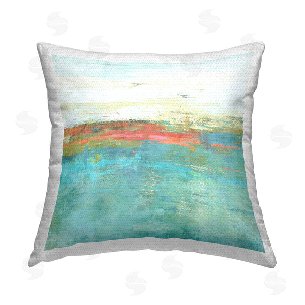 Stupell Industries Suzanne Nicoll | Ocean Hues Abstraction Printed Throw Pillow