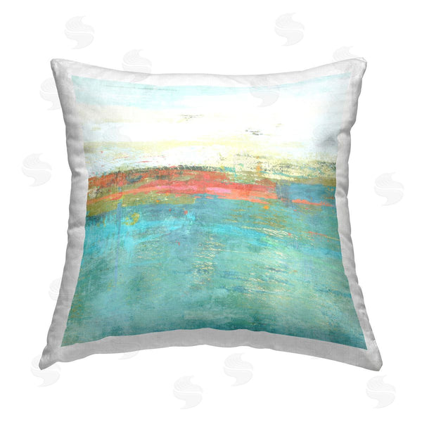 stupell industries Suzanne Nicoll | Ocean Hues Abstraction Printed Throw Pillow