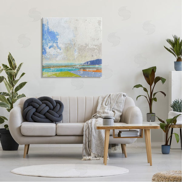 Stupell Industries Suzanne Nicoll | Puffy Clouds Beach Pattern Layers Wall Art
