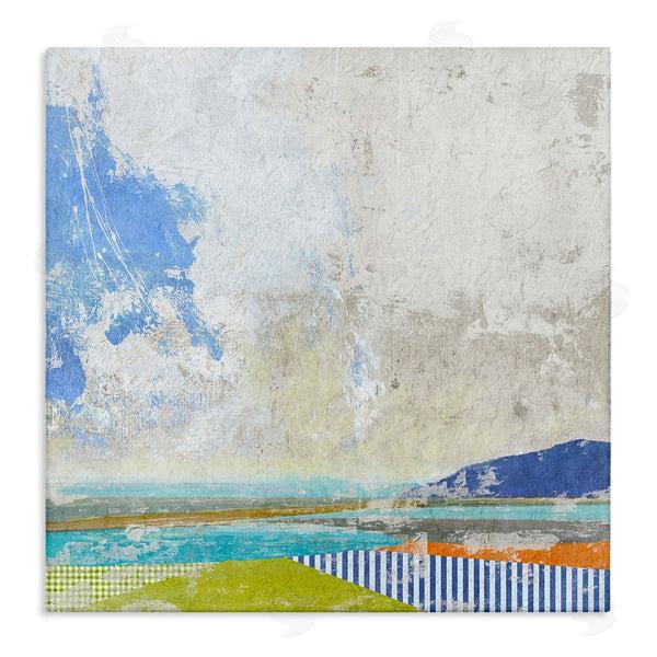 stupell industries Suzanne Nicoll | Puffy Clouds Beach Pattern Layers Wall Art