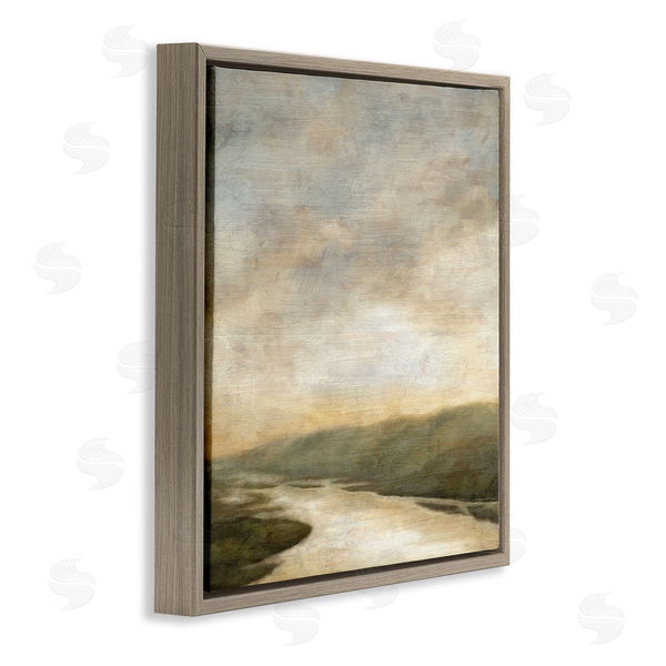 Stupell Industries Suzanne Nicoll | Serene Rural Shallow River Rainy Atmosphere Impressionist Painting Wall Art