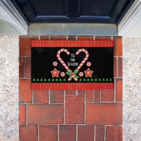 Stupell Industries Suzanne Nicoll | Tis The Season Candy Heart Non-Woven Door Mat