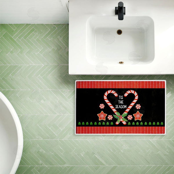 Stupell Industries Suzanne Nicoll | Tis The Season Candy Heart Plush Bath Mat