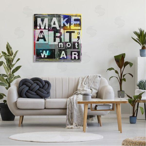 Stupell Industries Sven Pfrommer | Make Art Not War Quirky Modern Typography Letters Wall Art