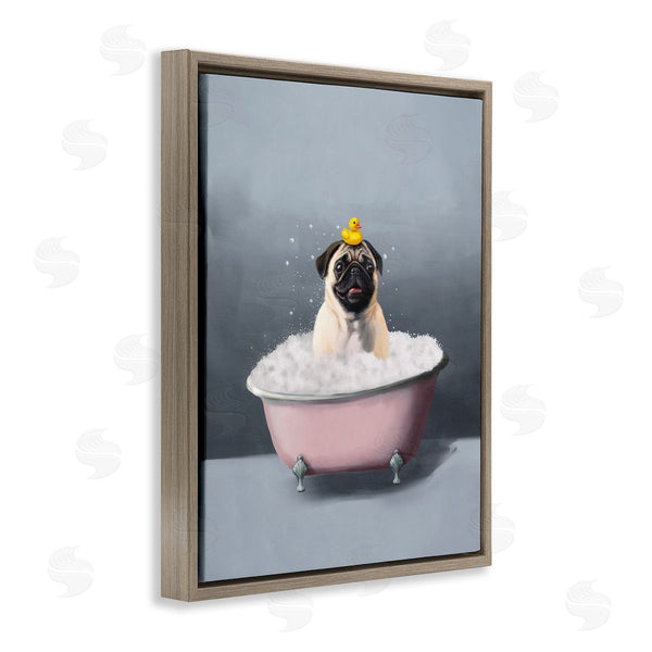 Stupell Industries Svetlana Aleynikova | Bathing Pug With Rubber Duck