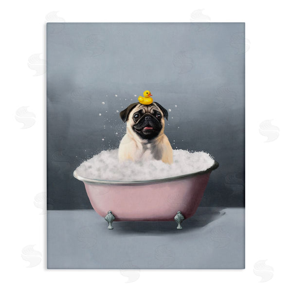 stupell industries Svetlana Aleynikova | Bathing Pug with Rubber Duck
