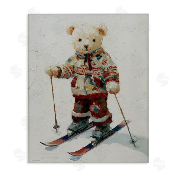stupell industries Svetlana Aleynikova | Bear on Skiing Adventure Wall Art