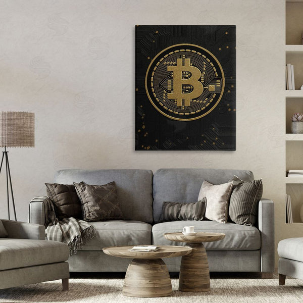 Stupell Industries Svetlana Aleynikova | Bold Golden Digital Currency Wall Art