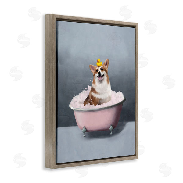 Stupell Industries Svetlana Aleynikova | Corgi In Pink Bath