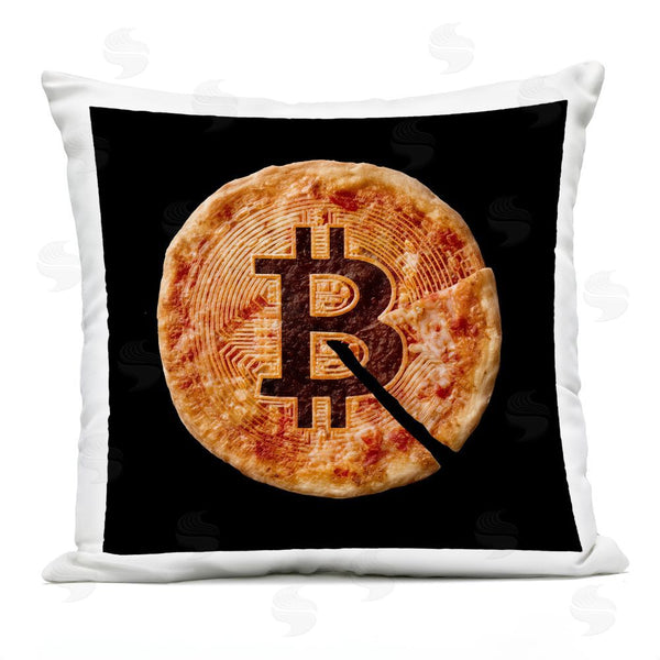 Stupell Industries Svetlana Aleynikova | Crypto Pizza Slice Throw Pillow