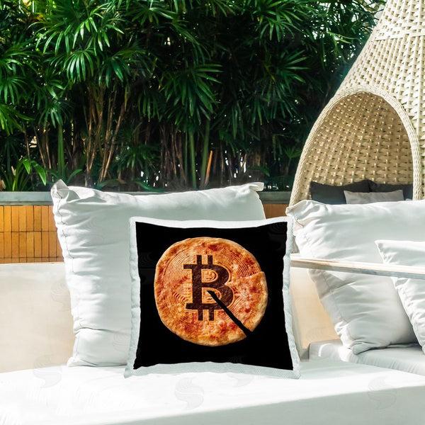 Stupell Industries Svetlana Aleynikova | Crypto Pizza Slice Throw Pillow