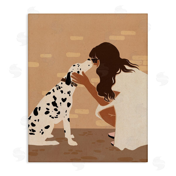 stupell industries Svetlana Aleynikova | Girl Hugging Dalmatian