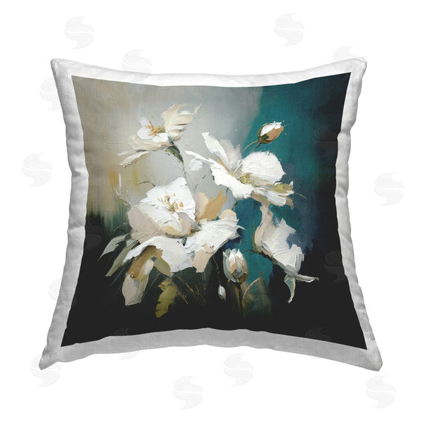 stupell industries Svetlana Aleynikova | Painterly Daubed Flowers Printed Throw Pillow