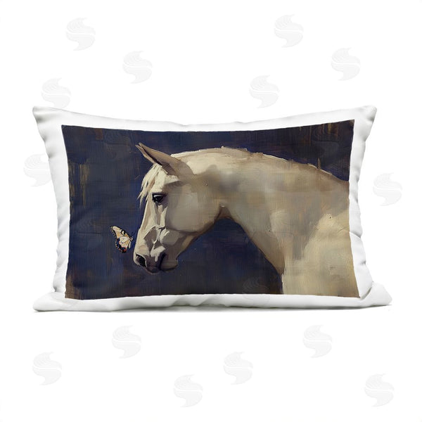Stupell Industries Svetlana Aleynikova | Peaceful Meeting Horse & Butterfly Throw Pillow