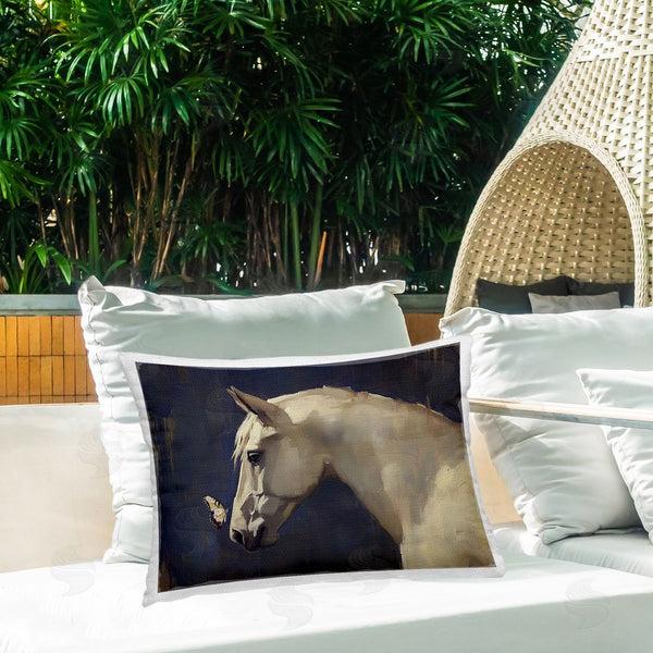Stupell Industries Svetlana Aleynikova | Peaceful Meeting Horse & Butterfly Throw Pillow