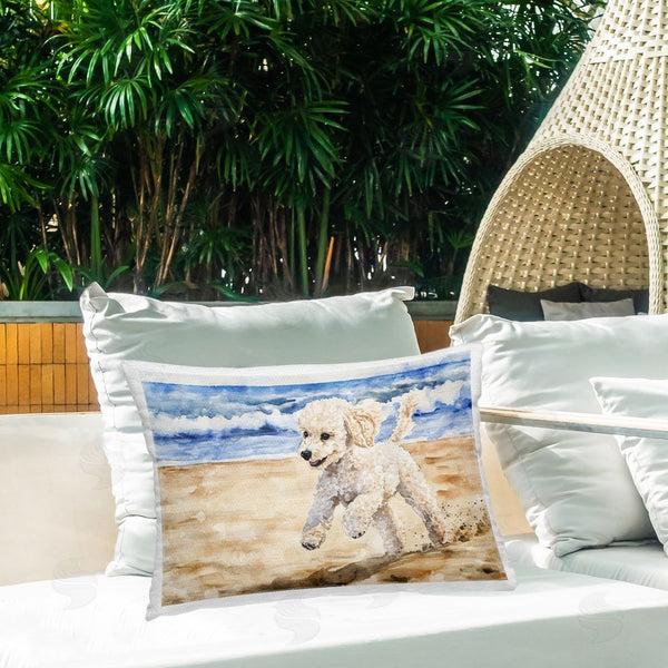 Stupell Industries Svetlana Aleynikova | Poodle's Journey On Beach Throw Pillow