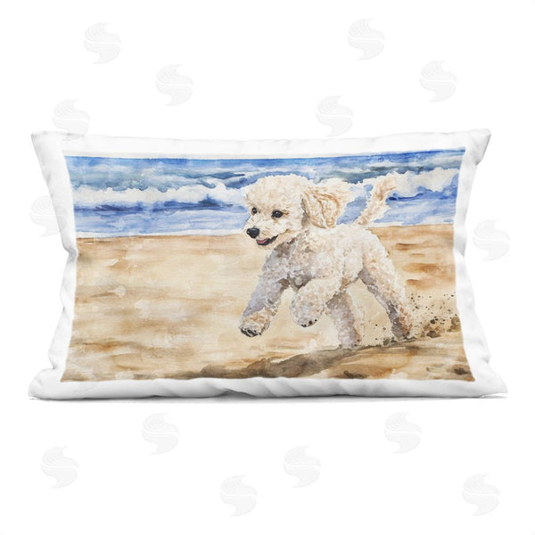 stupell industries Svetlana Aleynikova | Poodle's Journey on Beach Throw Pillow