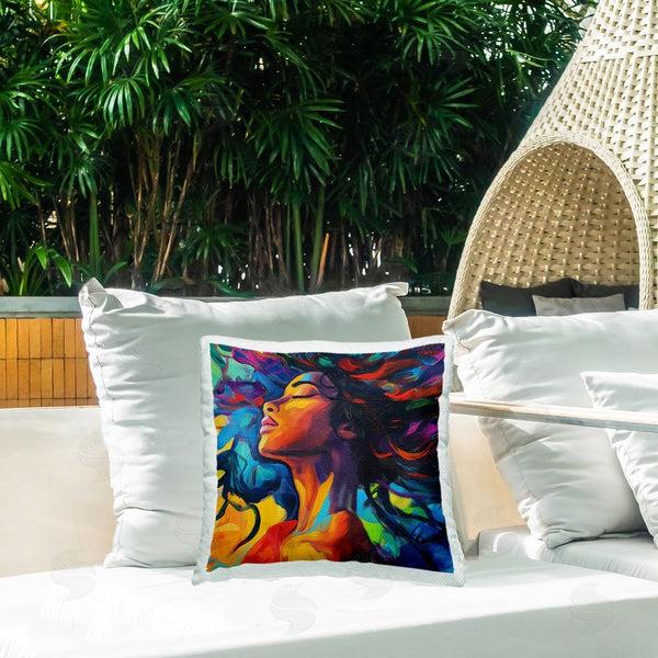 Stupell Industries Svetlana Aleynikova | Radiant Flow Woman Throw Pillow