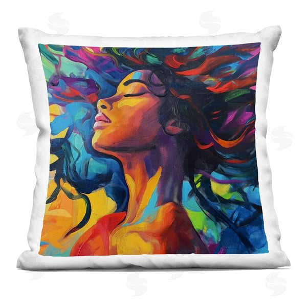 stupell industries Svetlana Aleynikova | Radiant Flow Woman Throw Pillow
