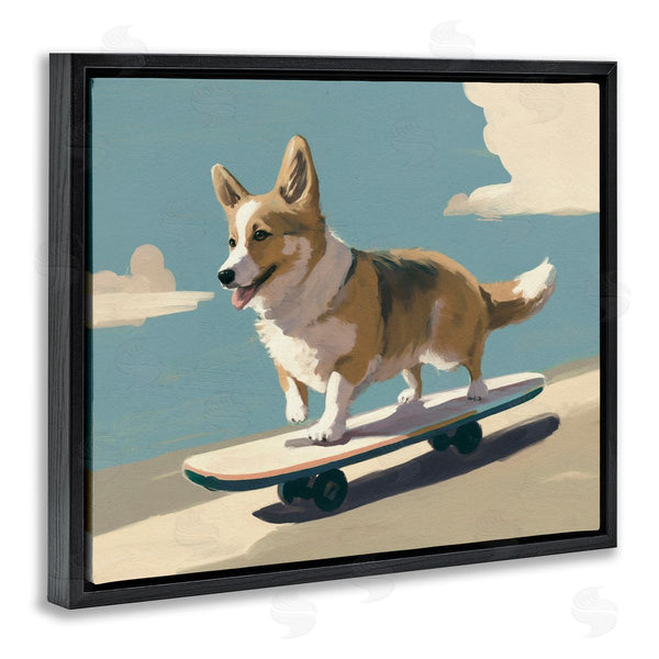 Stupell Industries Svetlana Aleynikova | Skateboarding Corgi Dog