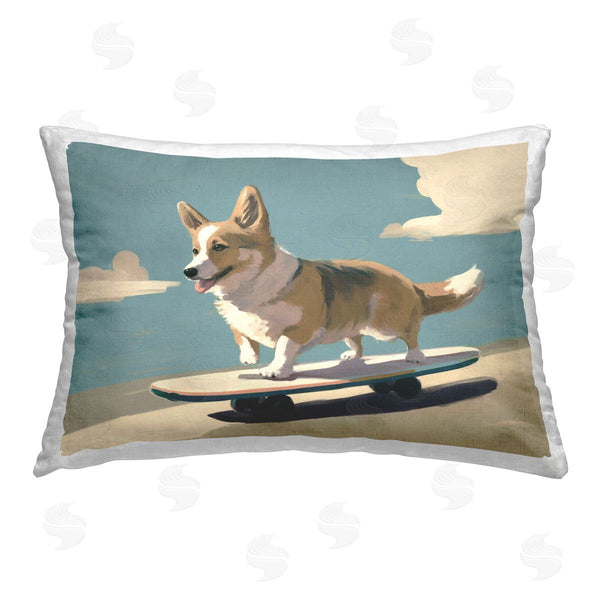stupell industries Svetlana Aleynikova | Skateboarding Corgi Dog