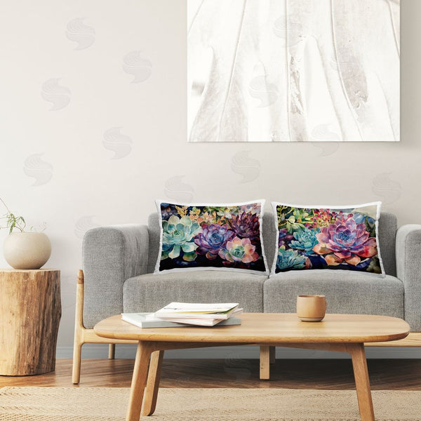 Stupell Industries Svetlana Aleynikova | Sunny Watercolor Succulents Throw Pillow