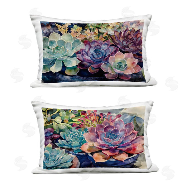 Stupell Industries Svetlana Aleynikova | Sunny Watercolor Succulents Throw Pillow