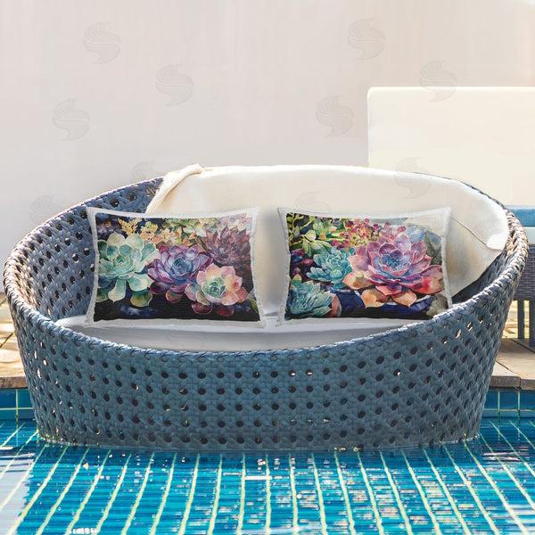 Stupell Industries Svetlana Aleynikova | Sunny Watercolor Succulents Throw Pillow