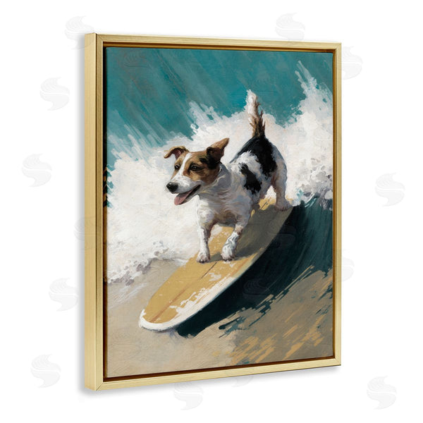 Stupell Industries Svetlana Aleynikova | Surfer Dog Catching Wave