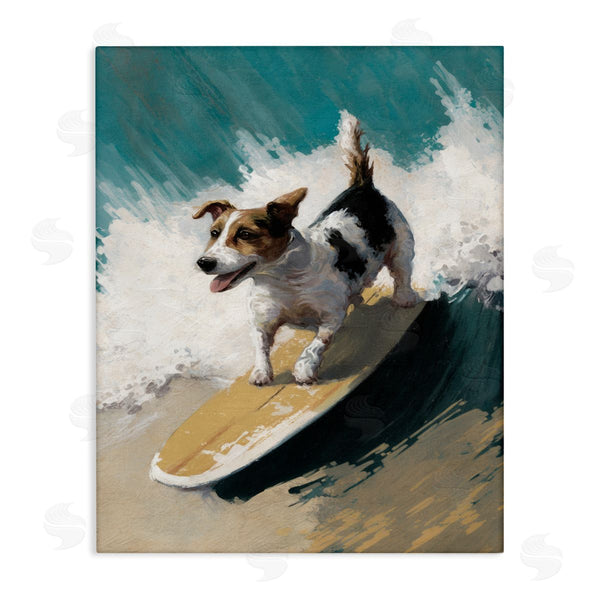 stupell industries Svetlana Aleynikova | Surfer Dog Catching Wave
