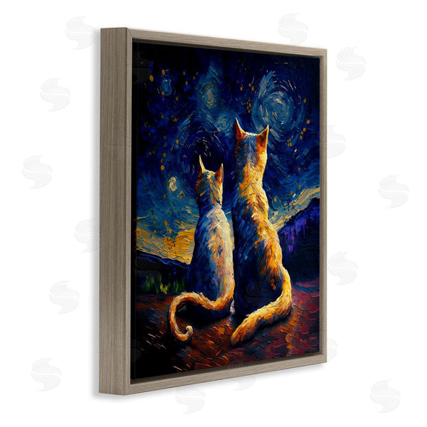Stupell Industries Svetlana Aleynikova | Swirled Night Sky Cats