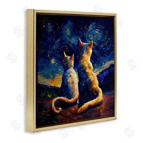 Stupell Industries Svetlana Aleynikova | Swirled Night Sky Cats
