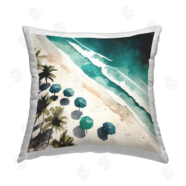 Stupell Industries Svetlana Aleynikova | Umbrella Lined Coast Printed Throw Pillow
