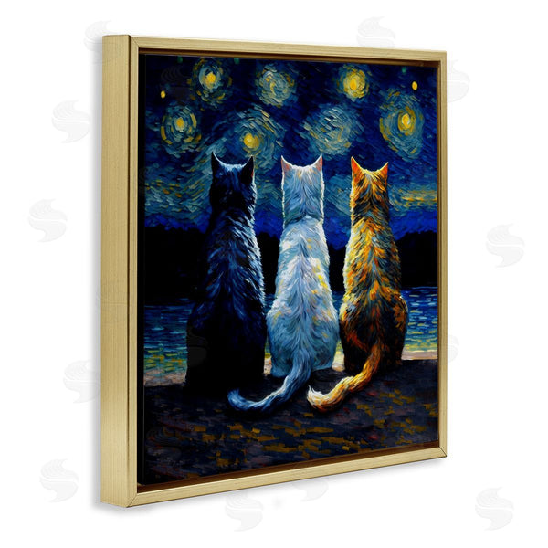 Stupell Industries Svetlana Aleynikova | Van Gogh Style Cats