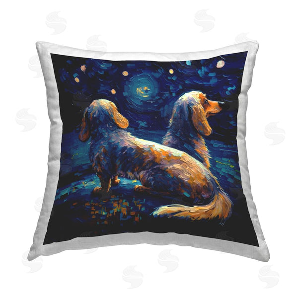 stupell industries Svetlana Aleynikova | Van Gogh Style Dogs Printed Throw Pillow