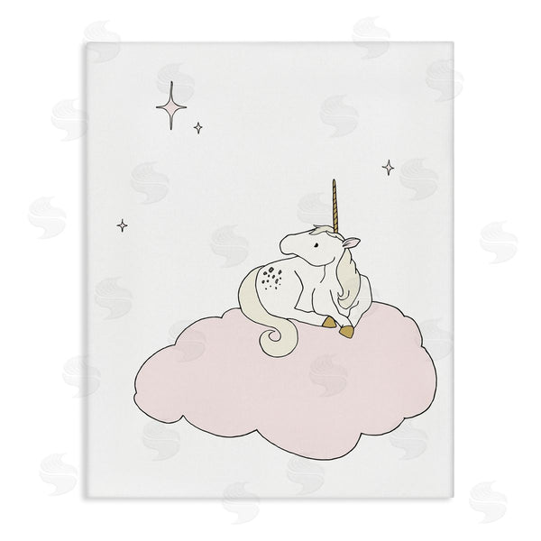 stupell industries Sweet Melody Designs | Casual Unicorn Laying on Cloud Watching Nighttime Stars Wall Art