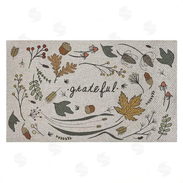 stupell industries Sweet Melody Designs | Grateful Autumn Leaves Faux Sisal Door Mat