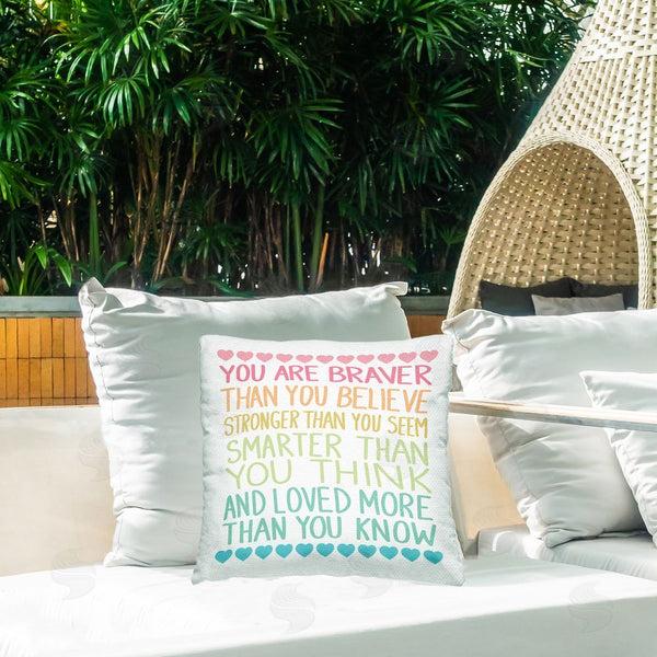 Stupell Industries Sweet Melody Designs | Rainbow Confidence Phrases Printed Throw Pillow
