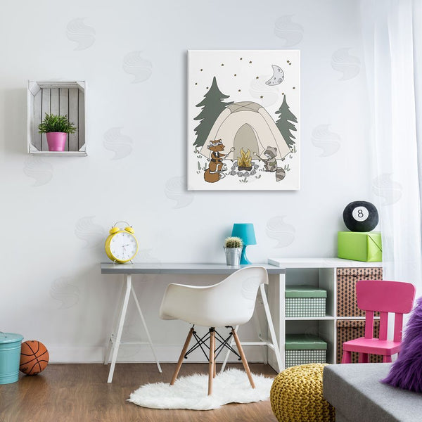 Stupell Industries Sweet Melody Designs | Woodland Animals Camping Nature Tent Roasting Marshmallows Wall Art