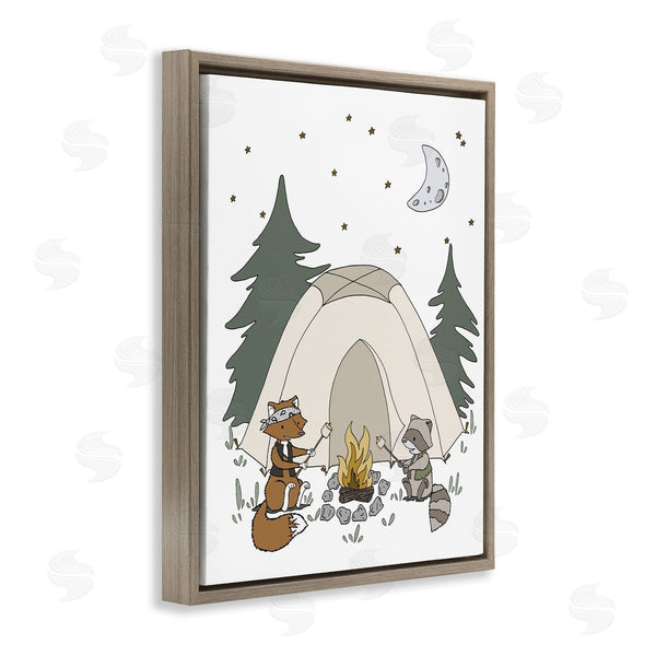Stupell Industries Sweet Melody Designs | Woodland Animals Camping Nature Tent Roasting Marshmallows Wall Art