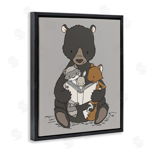Stupell Industries Sweet Melody Designs | Woodland Animals Family Bear Reading Book To Babies Wall Art