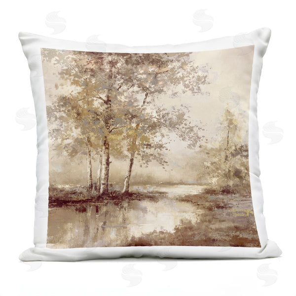 Stupell Industries T.C. Chiu | Forest Stream In Sepia Printed Throw Pillow
