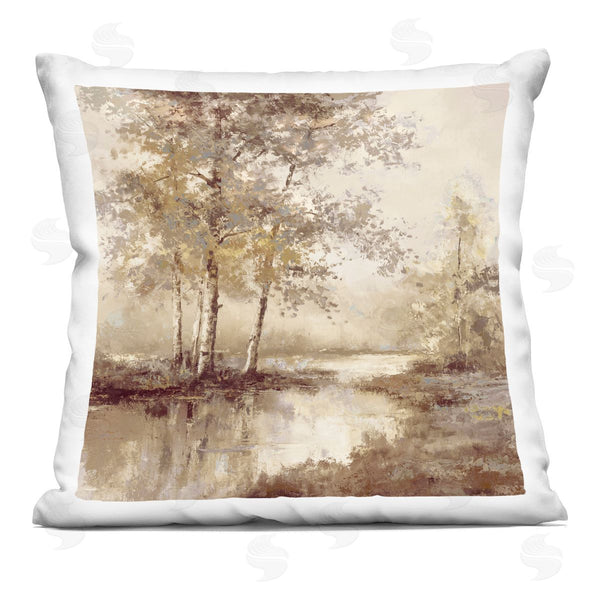 stupell industries T.C. Chiu | Forest Stream in Sepia Printed Throw Pillow