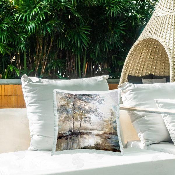 Stupell Industries T.C. Chiu | Meandering River Landscape Printed Throw Pillow