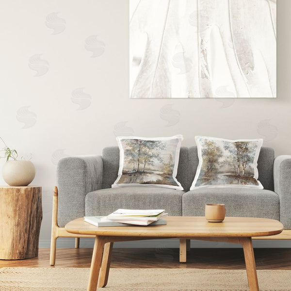 Stupell Industries T.C. Chiu | Meandering River Tree Scene Printed Throw Pillow Set