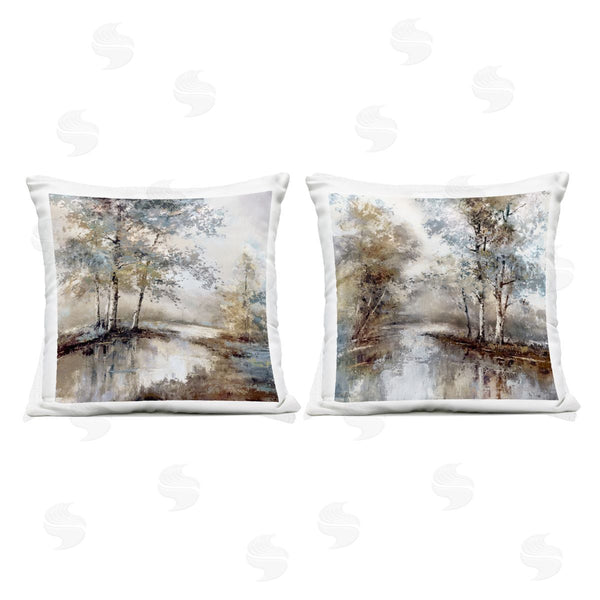 Stupell Industries T.C. Chiu | Meandering River Tree Scene Printed Throw Pillow Set