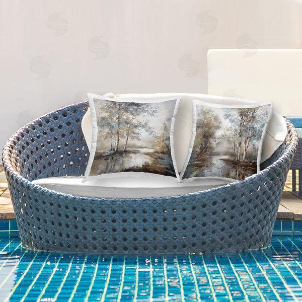 Stupell Industries T.C. Chiu | Meandering River Tree Scene Printed Throw Pillow Set